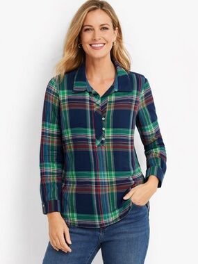 Talbots Multicolor Plaid Button-Up Shirt